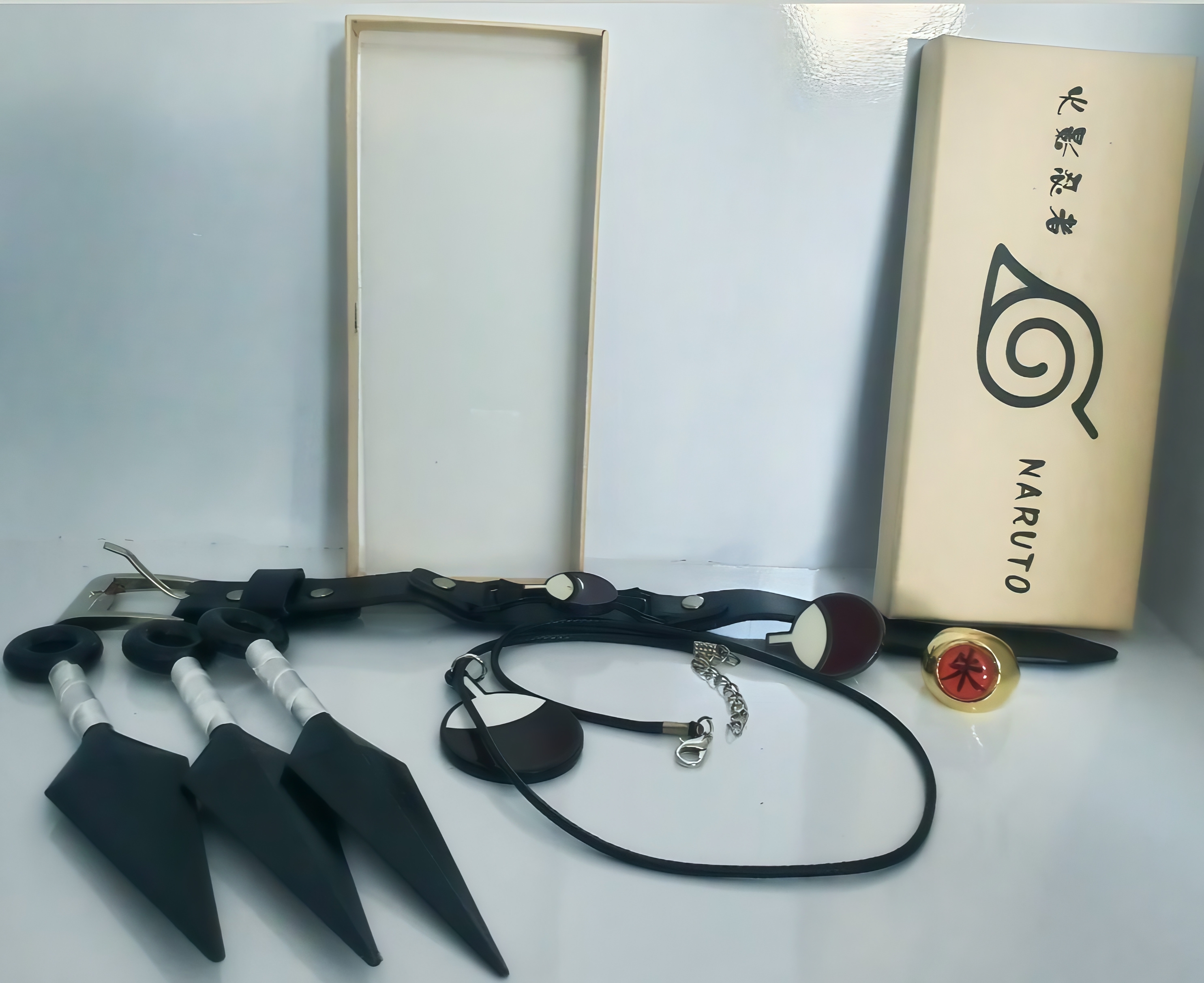 اکسسوری انیمه ناروتو انگشتر و خنجر و گردن بند و گوشواره و دستبند